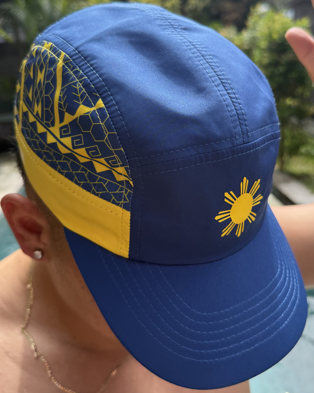 Filipino Tribal Cap - Blue & Yellow